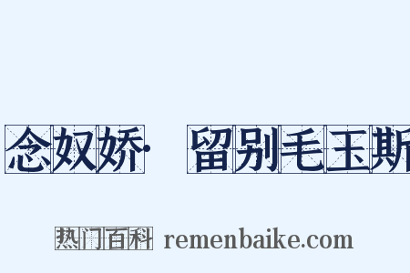 念奴娇·留别毛玉斯是什么意思的图片